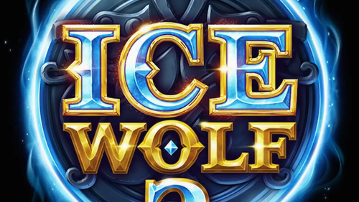 Tampilan layar slot Ice Wolf 2 dengan tema Arktik yang membeku dan simbol serigala